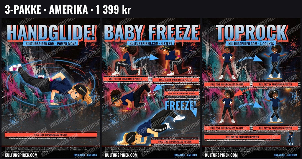 3-pakke Amerika: plakatene som sendes
