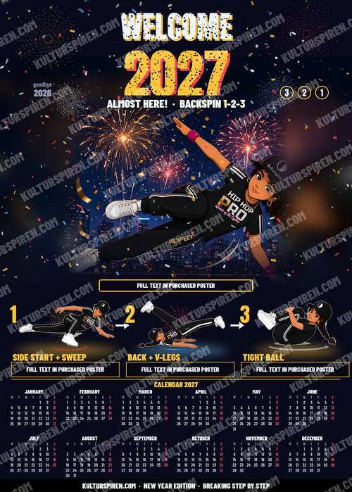 新年海报 – Welcome 2027 Backspin 50×70 印刷版 – 预览（English）