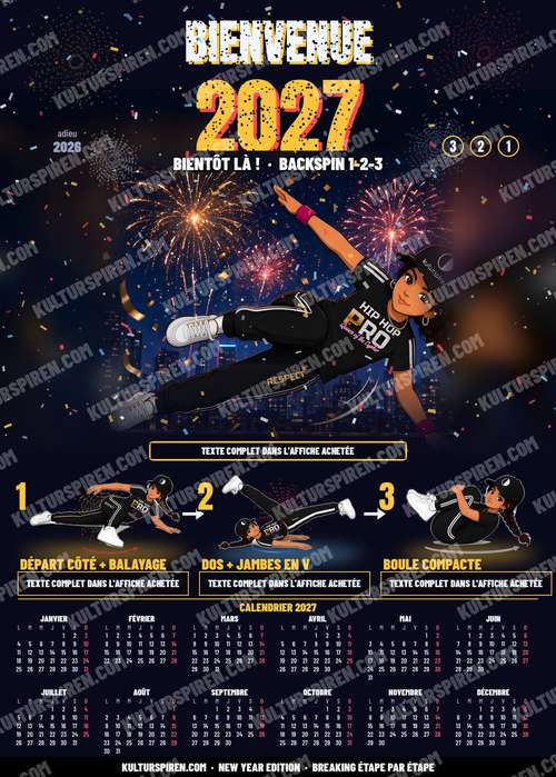 新年海报 – Welcome 2027 Backspin 50×70 印刷版 – 预览（Français）