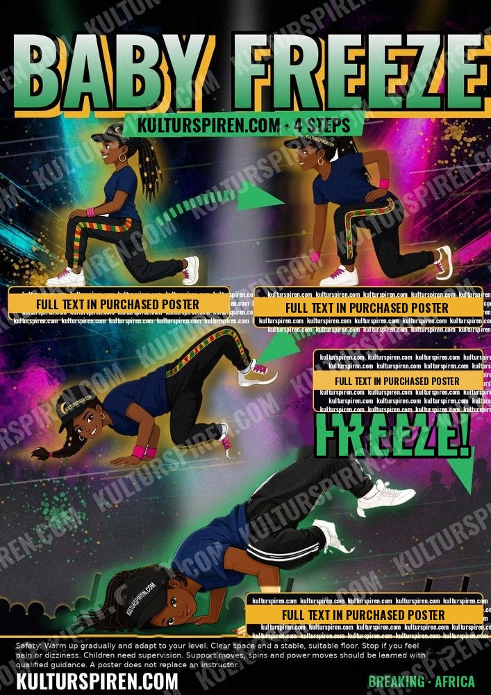 Baby freeze plakat Afrika – 4 steg (forhåndsvisning)
