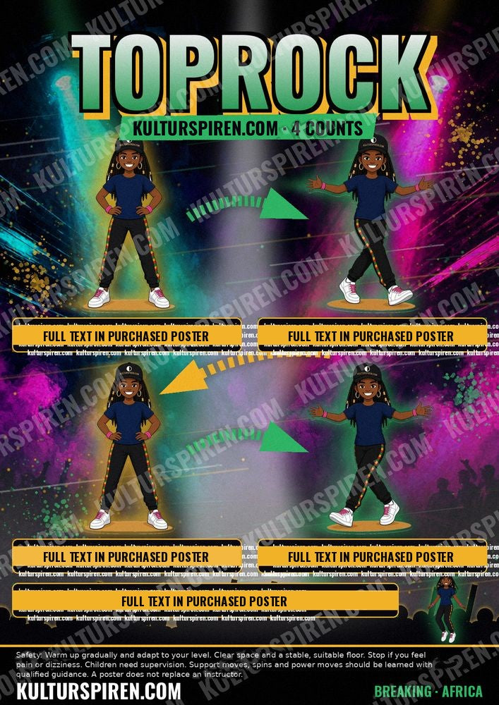 Toprock plakat Afrika – 4 tellinger + hopp (forhåndsvisning)