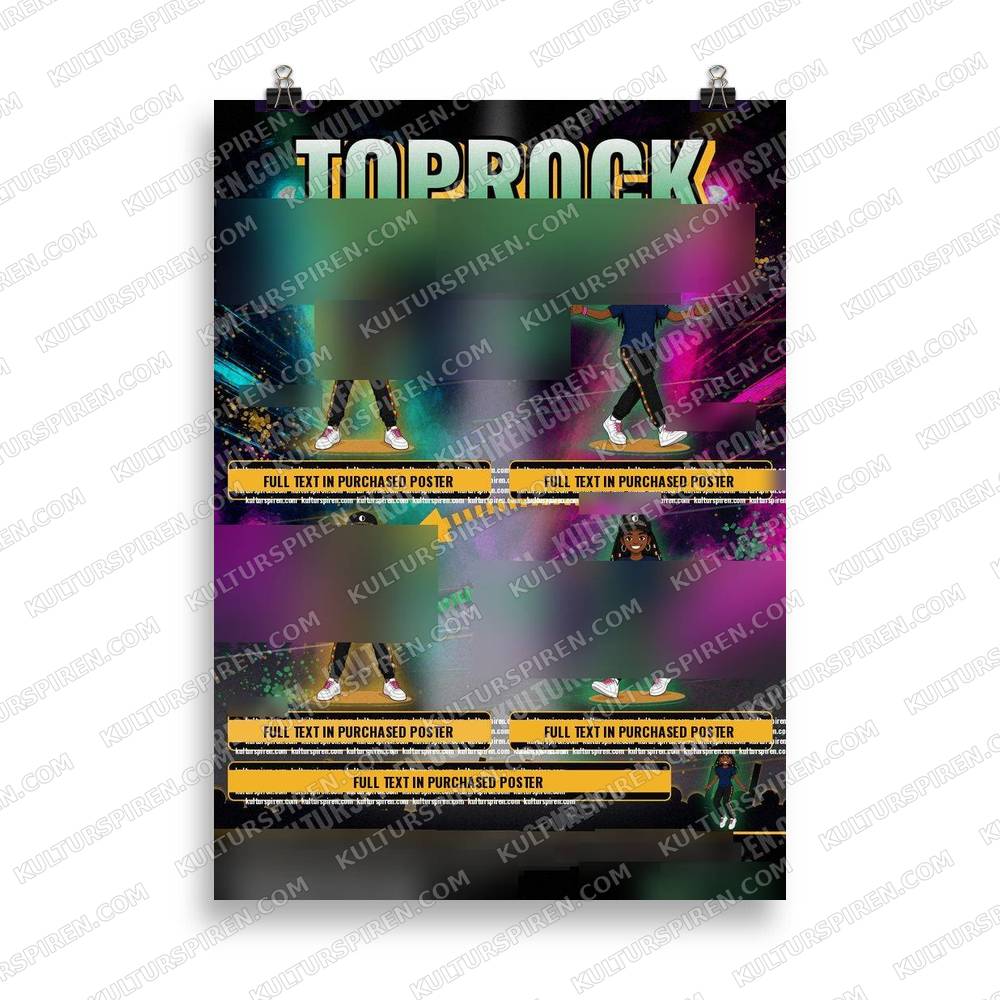 Toprock plakat Afrika – 4 tellinger + hopp (forhåndsvisning) – plakat på vegg