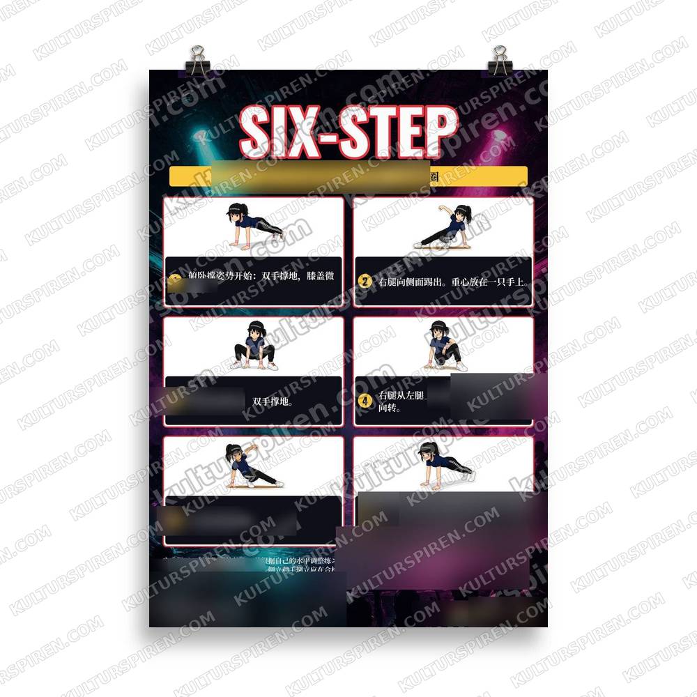 Plakat Asia – Six-step 50x70 – plakat på vegg