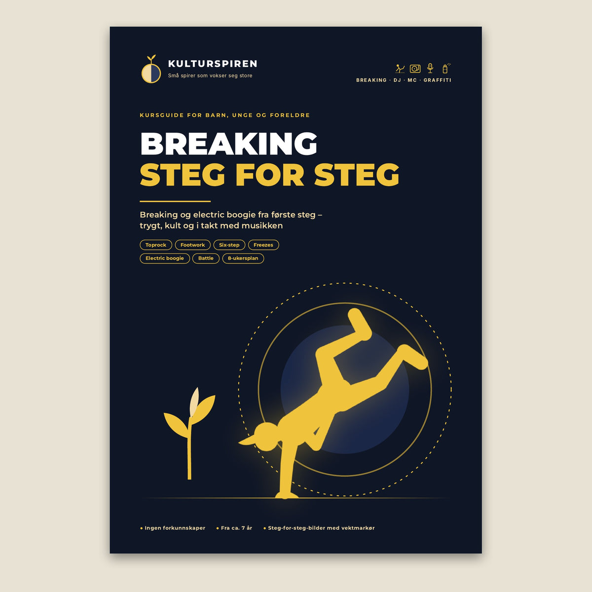 Forsiden av PDF-guiden Breaking steg for steg fra Kulturspiren
