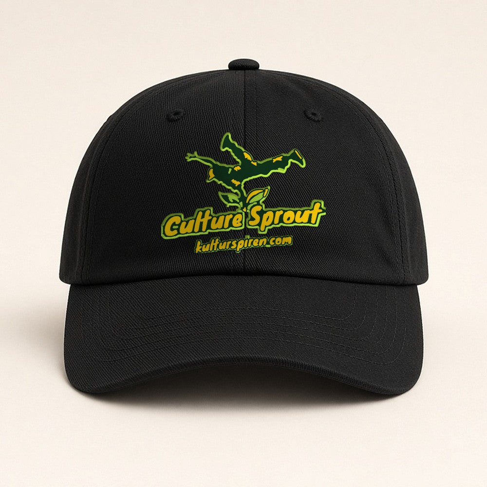 Svart Kulturspiren-kaps (graffiti-logo) brodert – English, kulturspiren.com