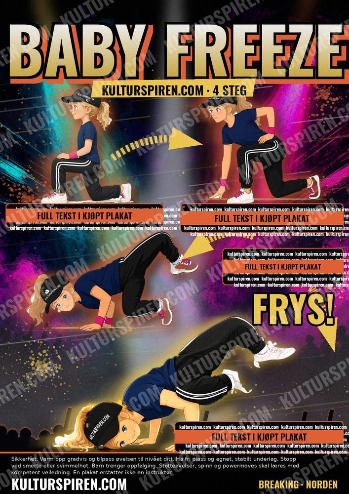 Baby freeze plakat Norden – 4 steg (forhåndsvisning)