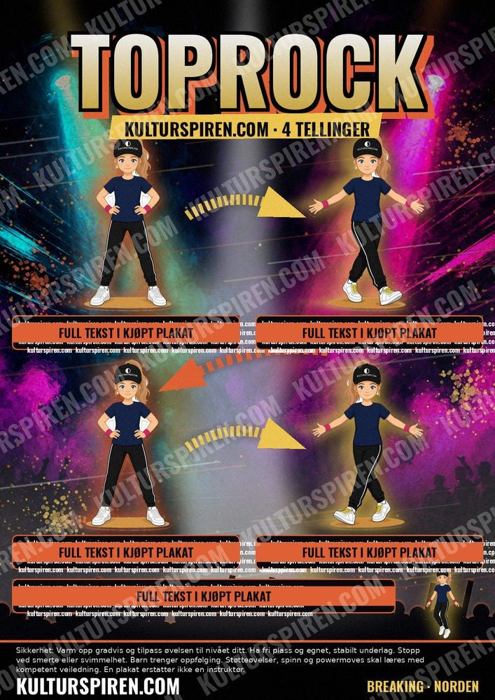 Toprock plakat Norden – 4 tellinger + hopp (forhåndsvisning)
