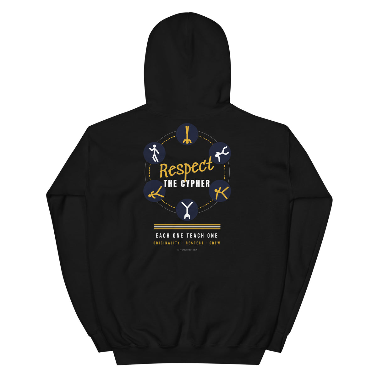 CYPHER Hoodie i svart – bakfra med cypher-ring av breakingmoves